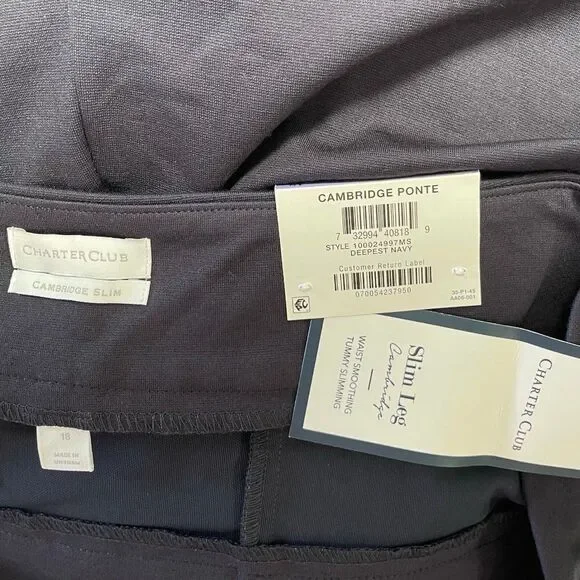 Charter Club Cambridge Tummy-Control Slim-Leg Pants - Picture 3 of 4